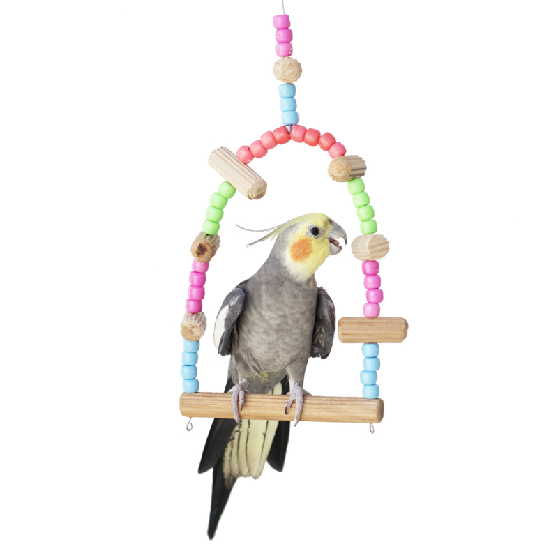 Brinquedo Calopsita - Poleiro Balanço Decorado