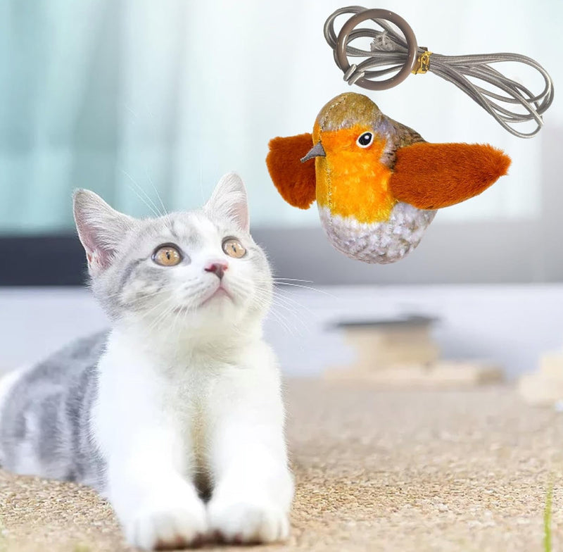 Passarinho Interativo com Som para Gatos Peludita