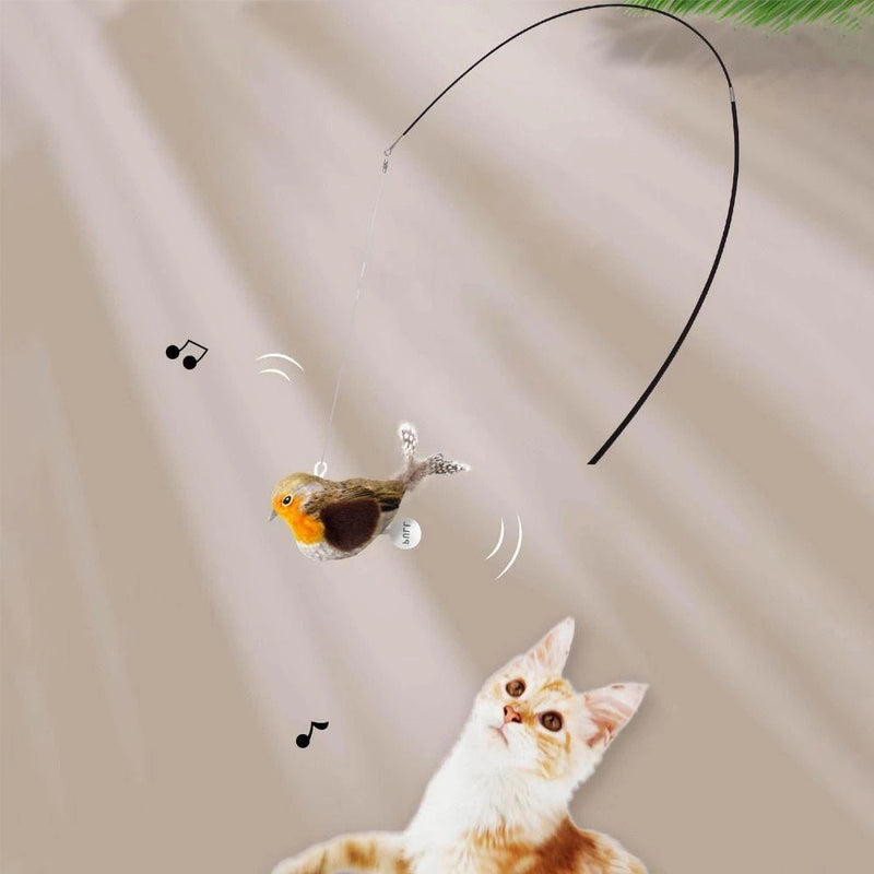 Passarinho Interativo com Som para Gatos Peludita