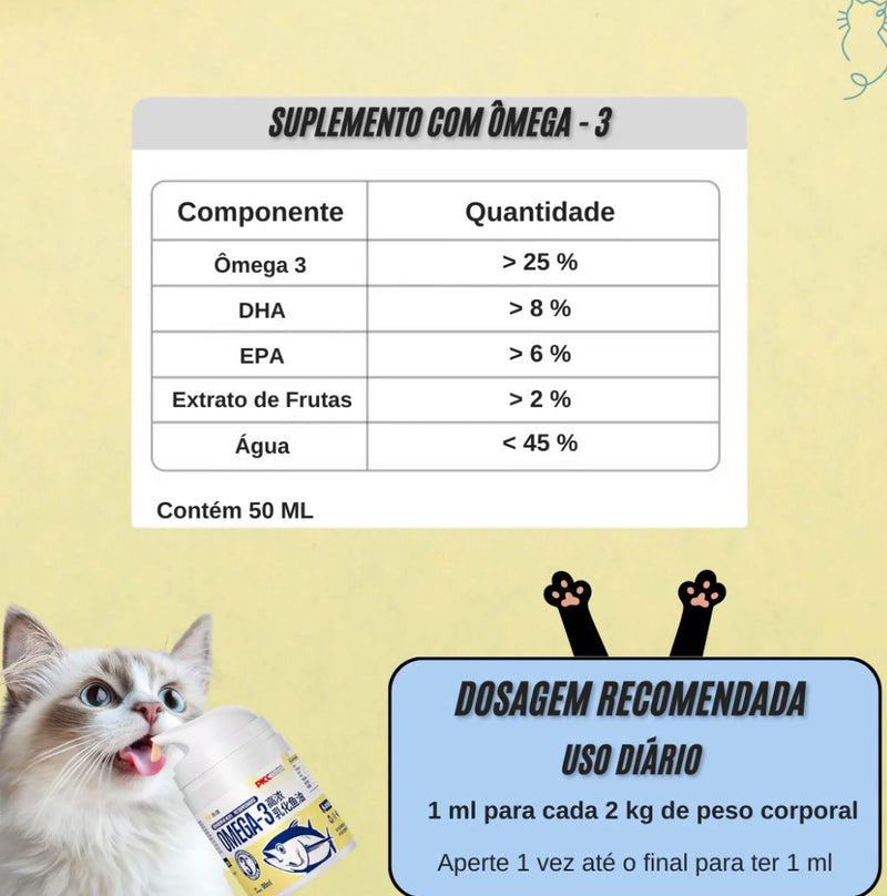 Suplemento - Óleo de Peixe Cremoso Peludita